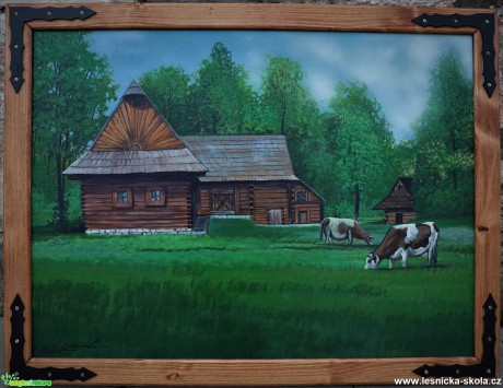 Drevenica, pohodový letný deň - akryl na plátne, 60 na 80 cm - Autor Marek Zimka