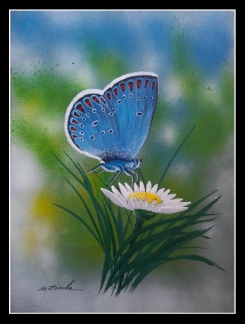 Motýl - malba akrylem na plátno - Autor Marek Zimka 0124 (1)