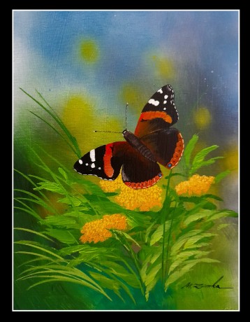 Motýl - malba akrylem na plátno - Autor Marek Zimka 0124 (2)