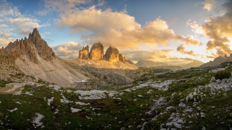 Monte Paterno a Tre Cime předzápadové panorama - Foto Petr Kovář 0224