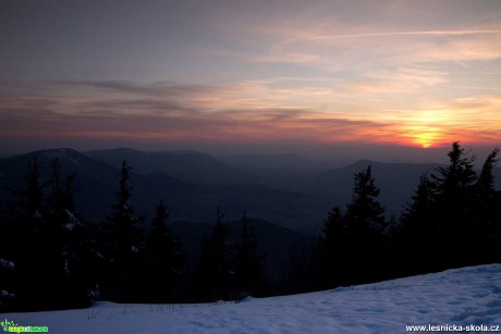 Západ slunce na Lysé hoře -  9.4.2015 - Foto Jan Valach (1)