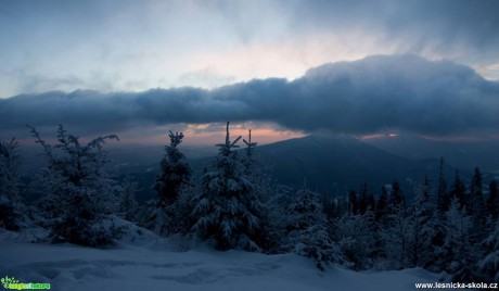 Smrk z Lysé hory před západem slunce - Foto Jan Valach