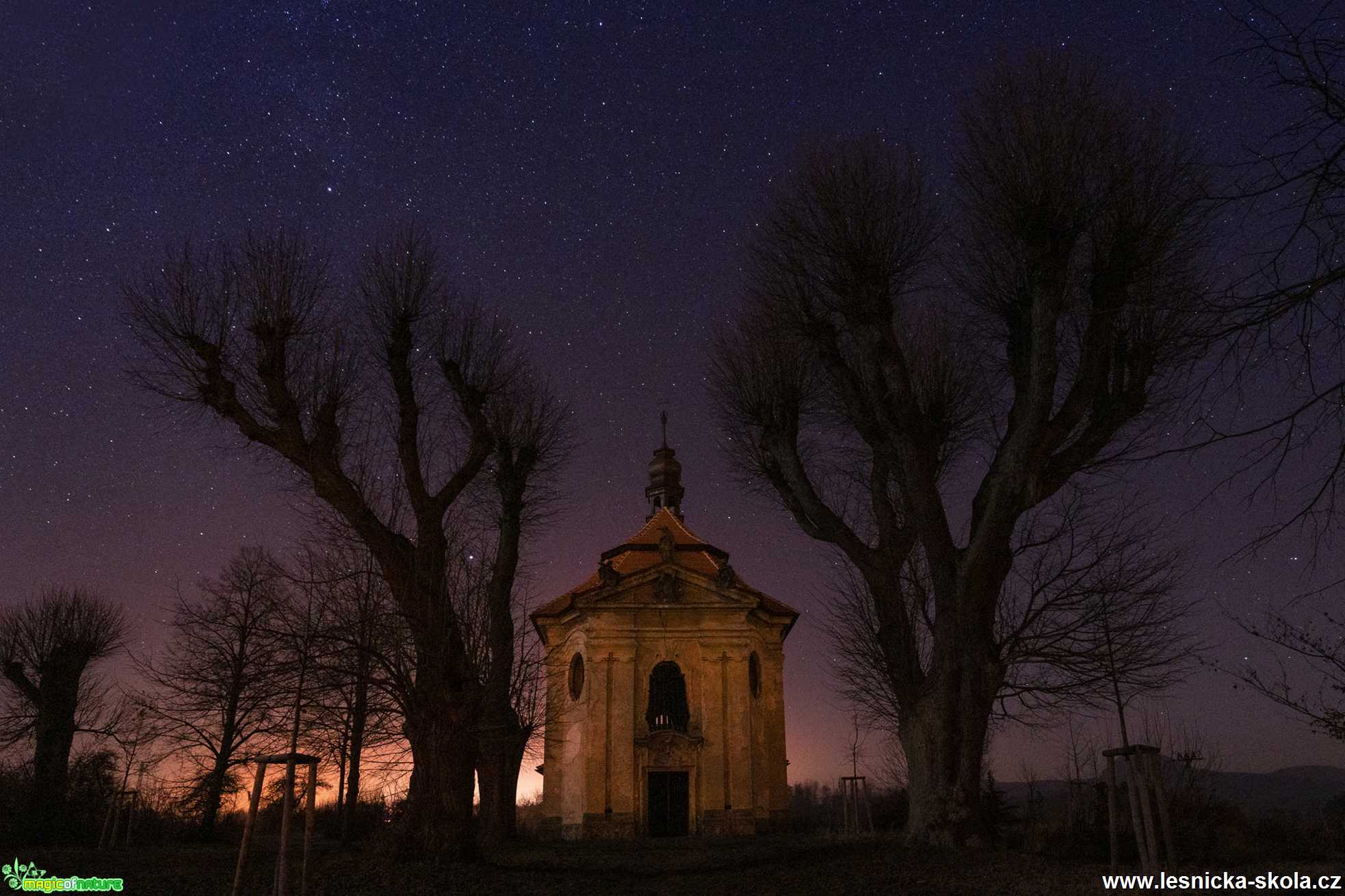 Noční novoroční kaplička sloupská - Foto Petr Germanič 0120