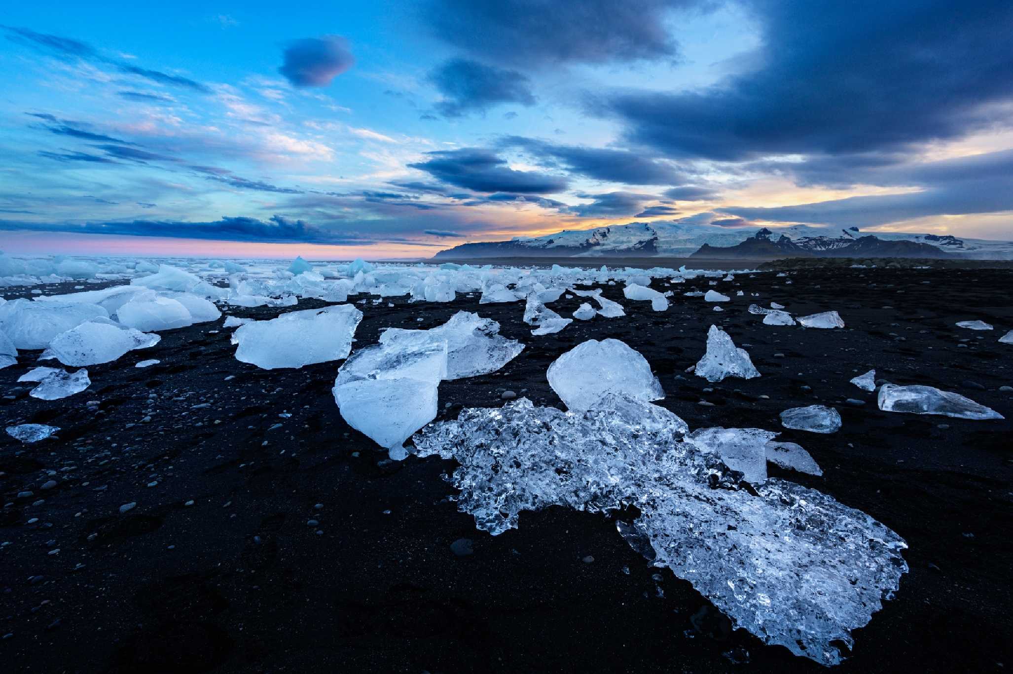 Půlnoční focení na Diamantové pláži - Island - Foto Petr Kovář 1022