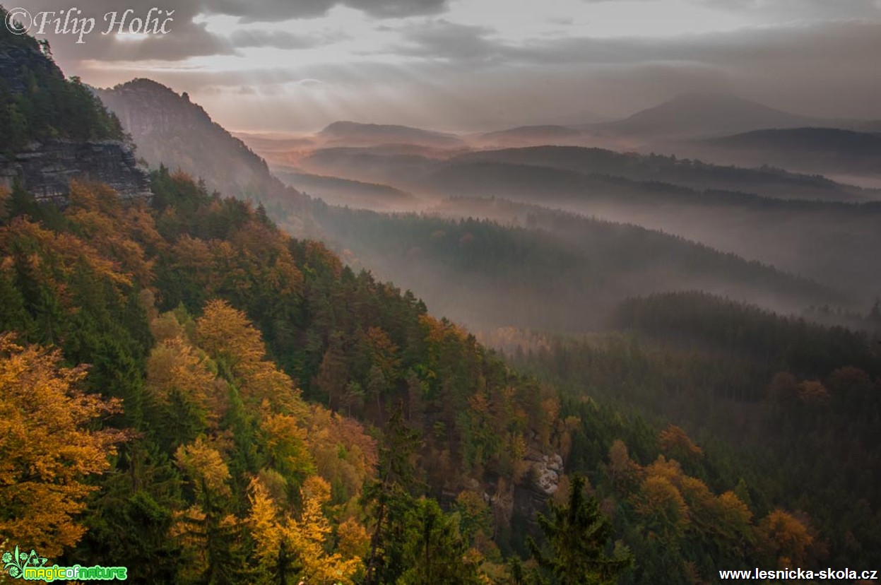 Pochmurné ráno na Pravčické bráně - Foto Filip Holič